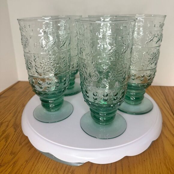 Mikasa Other - Mikasa Tender Leaves Green Iced Tea Water Goblets set of 5